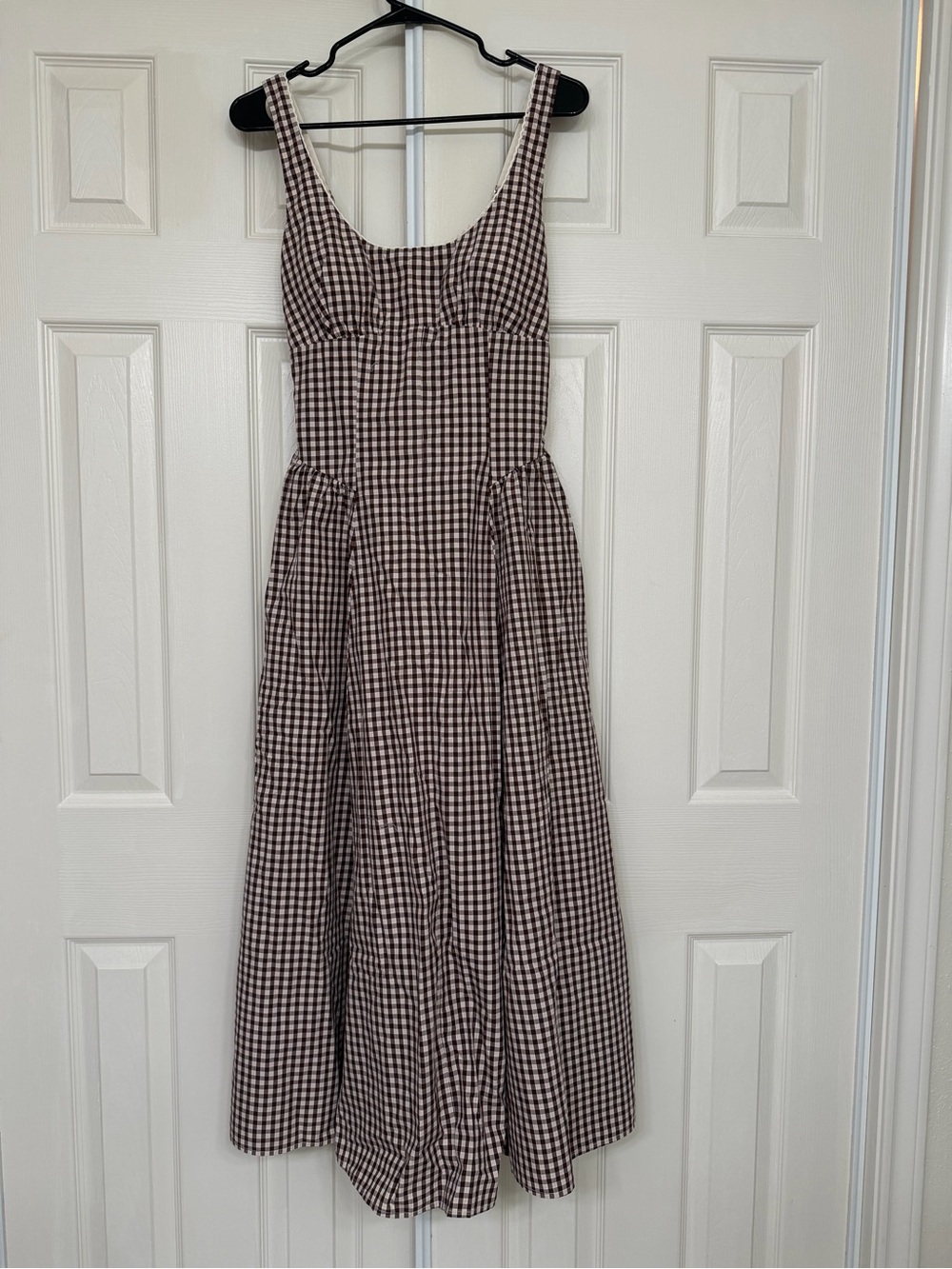 Abercrombie & Fitch Brown Gingham Midi Dress - Picture 5 of 7